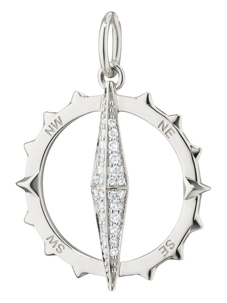  Monica Rich Kosann Points North Large Compass Embellished Charm - Silver 