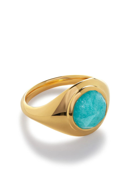  Monica Vinader Eclipse Amazonite Signet Ring - Gold 