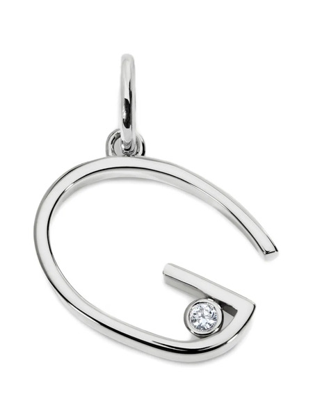  Monica Vinader Initial G Solitaire-diamond Pendant - Silver 