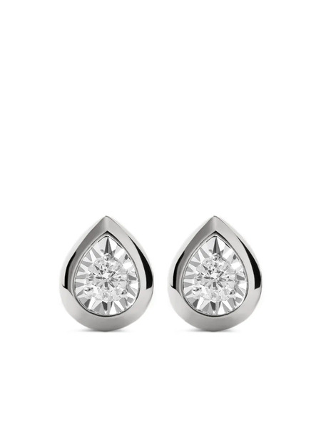  Monica Vinader Pear Diamond Stud Earrings - Silver 