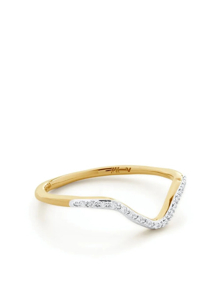  Monica Vinader Riva Diamong Stacking Ring - Gold 