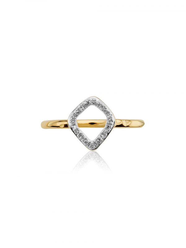  Monica Vinader Riva Mini Kite Stacking Diamond Ring - Gold 