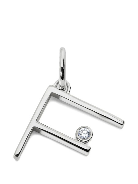  Monica Vinader Solitaire Diamond Initial Pendant - Silver 