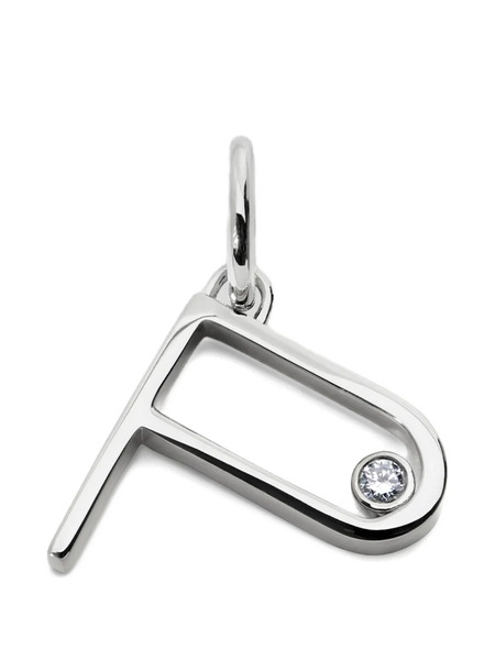  Monica Vinader Solitaire Diamond Initial Pendant - Silver 