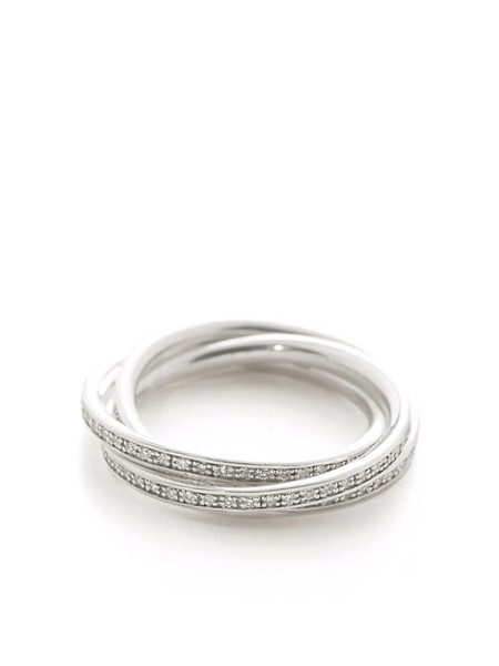  Monica Vinader Sterling Silver Diamond Wedding Ring 