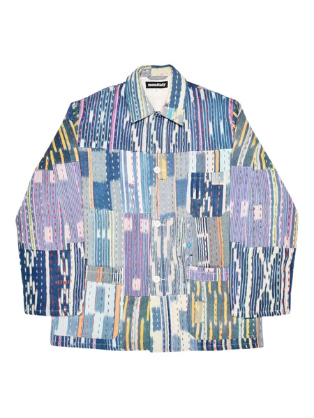  Monitaly Italian Jail Patchwork Overshirt - Blue 