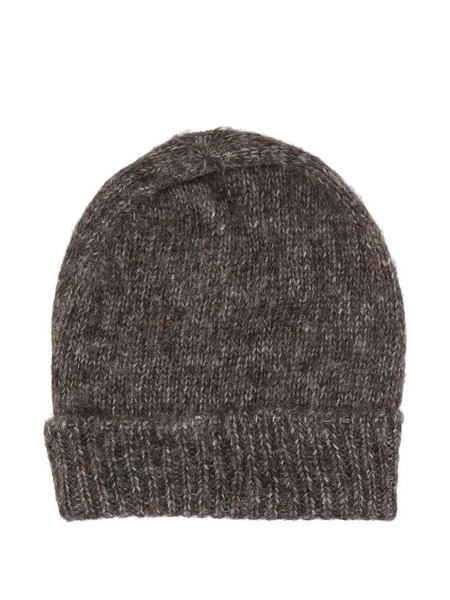  Monitaly Melange Knit Beanie - Brown 