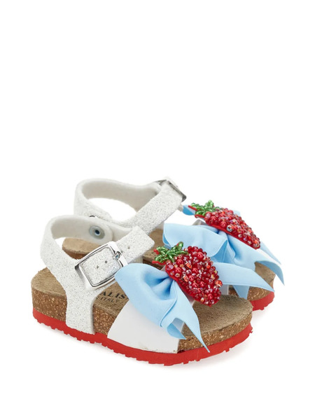  Monnalisa Beaded Bow Sandal - White 
