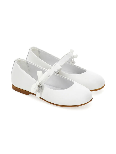 Monnalisa Bow Charm Ballerinas - White 