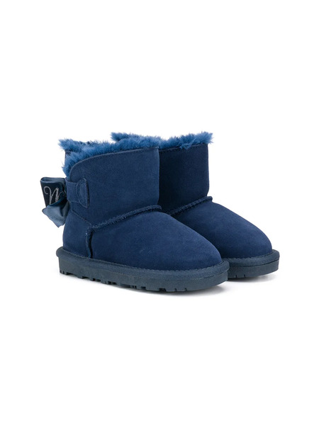  Monnalisa Bow-detail Ankle Boots - Blue 