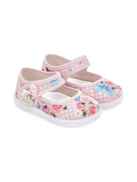  Monnalisa Bow-detail Ballet Flats - Pink 