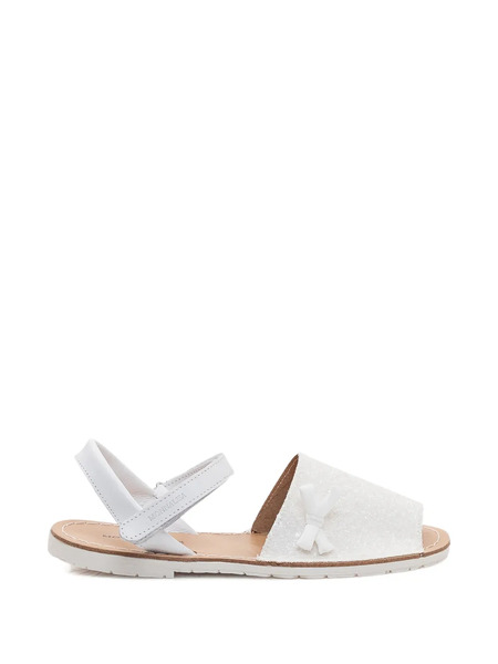  Monnalisa Bow-detail Open-toe Sandals - White 