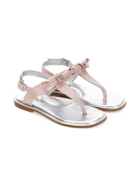  Monnalisa Bow-detail T-strap Sandals - Pink 