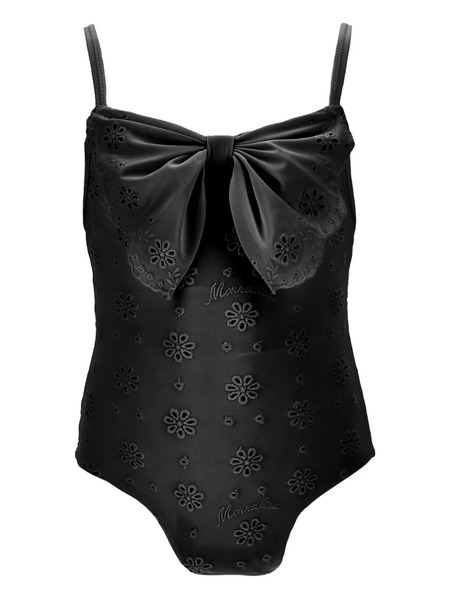  Monnalisa Bow Floral Swimsuit - Black 