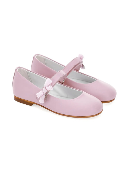  Monnalisa Bow Heart Charm Ballerinas - Pink 