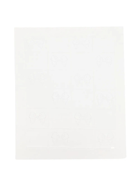  Monnalisa Bow-motif Blanket (80cm X 75cm) - White 