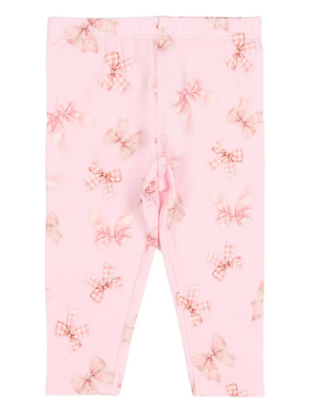  Monnalisa Bow-print Leggings - Pink 