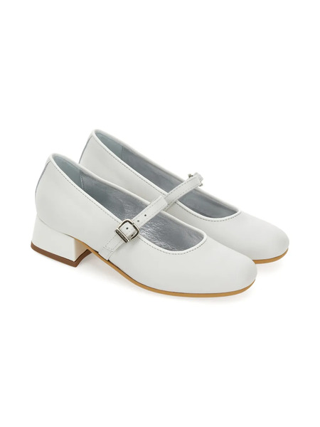  Monnalisa Buckle Strap Ballerinas - White 