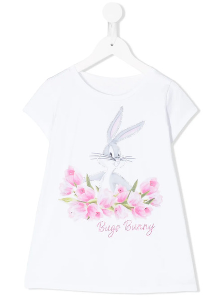  Monnalisa Bugs Bunny Graphic Printed T-shirt - White 