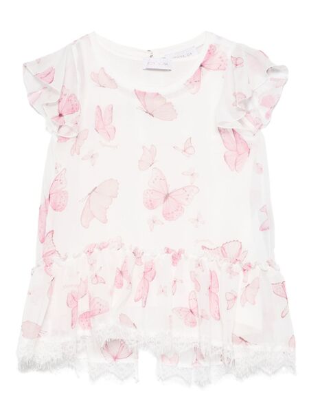  Monnalisa Butterfly-print Blouse - White 