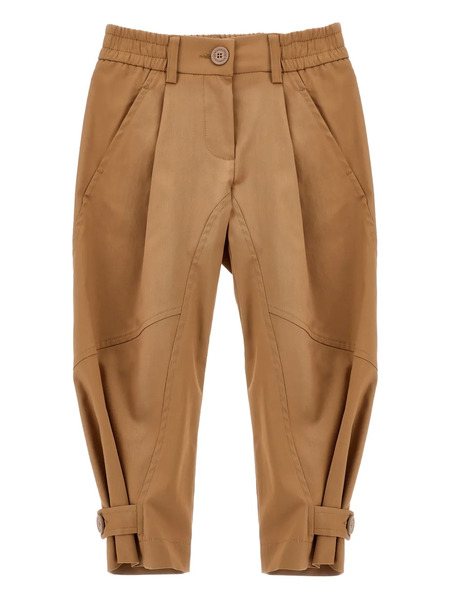  Monnalisa Button Detail Trousers - Brown 