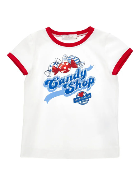  Monnalisa Candy Shop Print T-shirt - White 