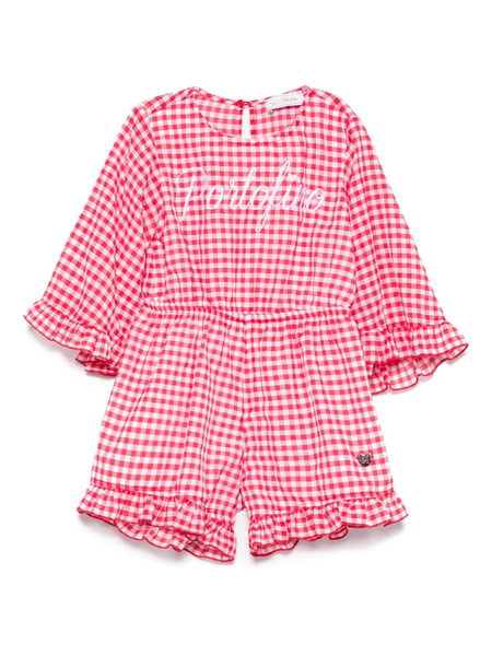  Monnalisa Checked Jumpsuit - Red 