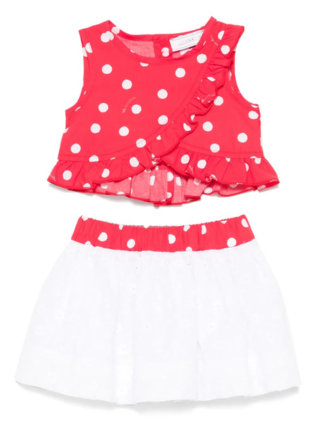  Monnalisa Cotton Skirt Set - Red 