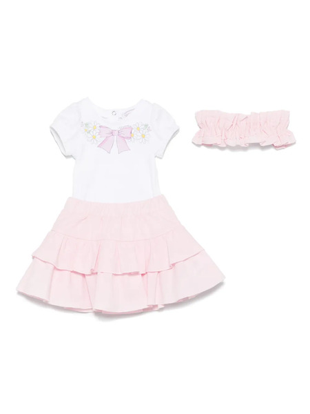  Monnalisa Cotton Skirt Set - White 