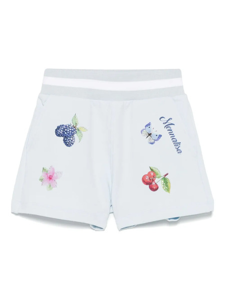  Monnalisa Cotton Sweatshirt Shorts - Blue 