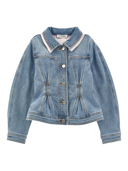  Monnalisa Crystal-embellished Denim Jacket - Blue 
