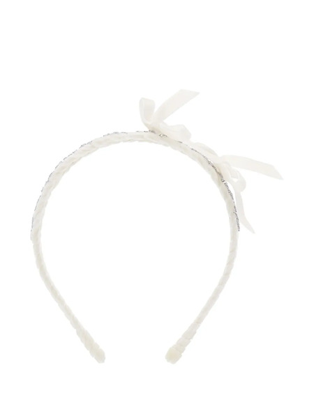 Monnalisa Crystal-embellished Headband - White 