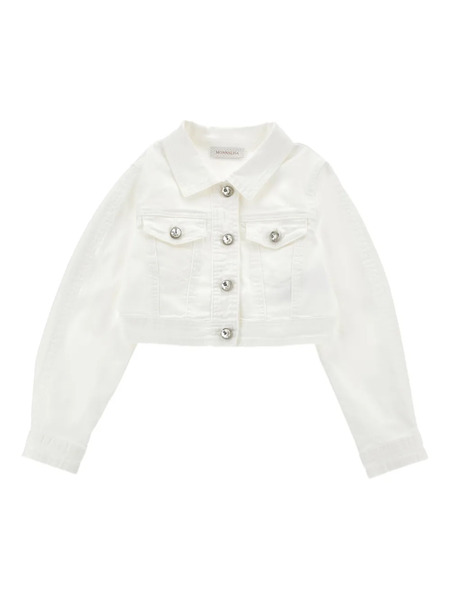  Monnalisa Crystal-embellished Jacket - White 