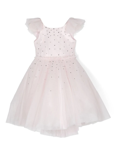  Monnalisa Crystal-embellished Voluminous Dress - Pink 