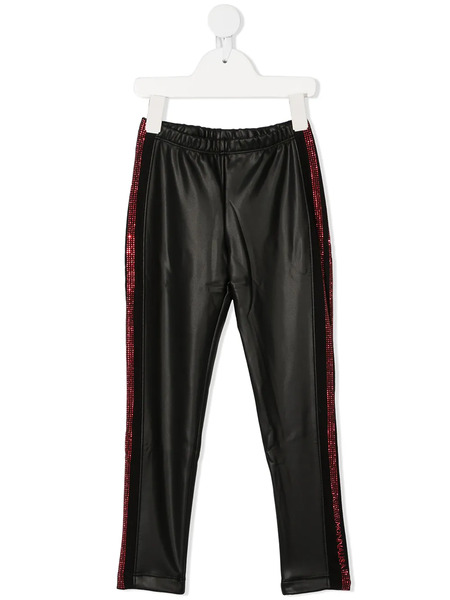  Monnalisa Crystal-side Skinny Trousers - Black 