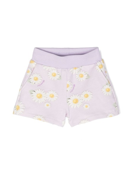  Monnalisa Daisy-print Stretch-cotton Shorts - Purple 