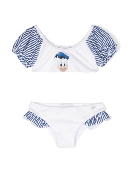  Monnalisa Donald Duck Ruffle-detail Bikini - Blue 