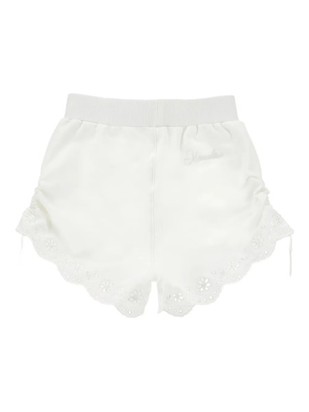  Monnalisa Drawstring Floral Shorts - White 