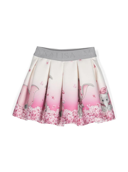  Monnalisa Elephant-print Voluminous Skirt - Pink 