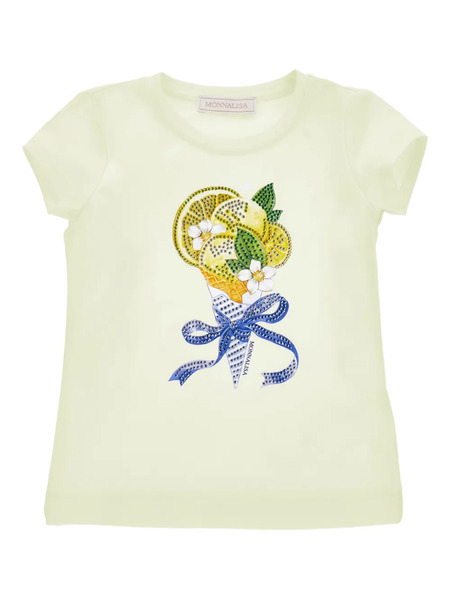  Monnalisa Embellished T-shirt - Yellow 