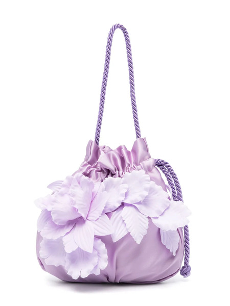  Monnalisa Faux-flower Drawstring-fastening Bag - Purple 