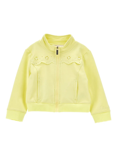  Monnalisa Floral-embroidered Zip-fastening Sweatshirt - Yellow 