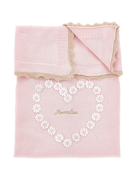  Monnalisa Floral-heart Blanket - Pink 
