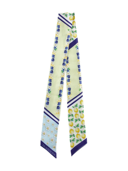  Monnalisa Floral Lemon Print Scarf - Green 