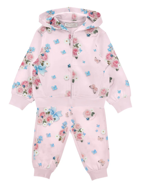  Monnalisa Floral-pattern Tracksuit - Pink 