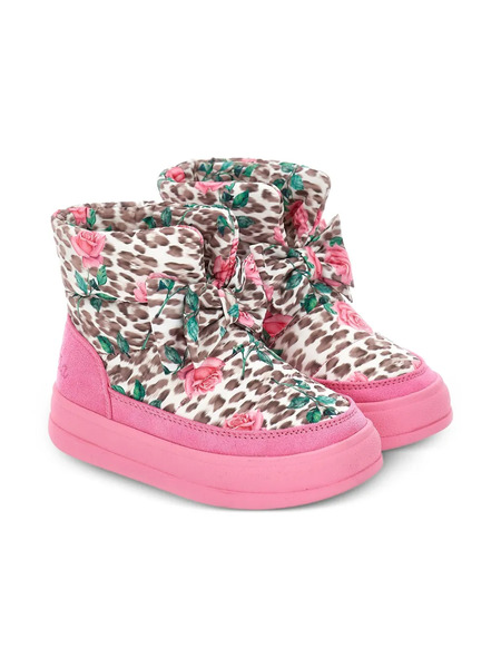  Monnalisa Floral-print Boots - Pink 