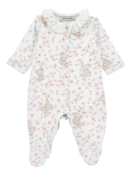  Monnalisa Floral-print Romper - White 