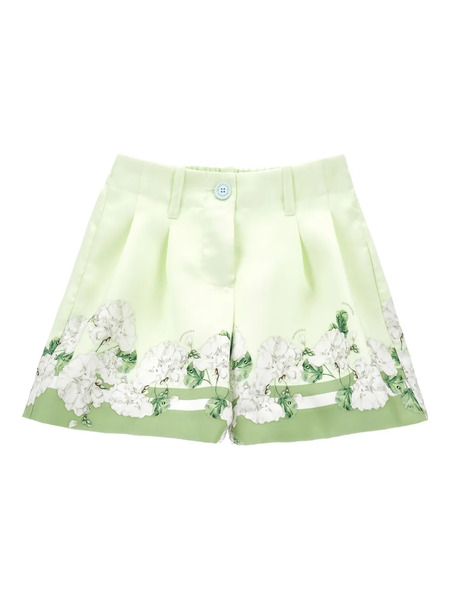  Monnalisa Floral-print Shorts - Green 