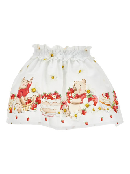  Monnalisa Floral Print Skirt - White 
