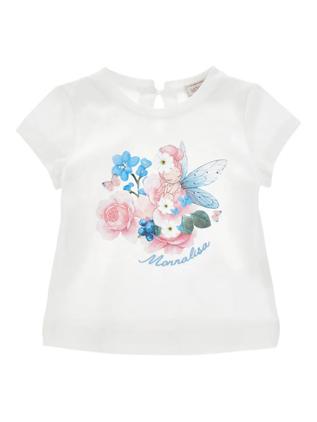  Monnalisa Floral-print T-shirt - White 